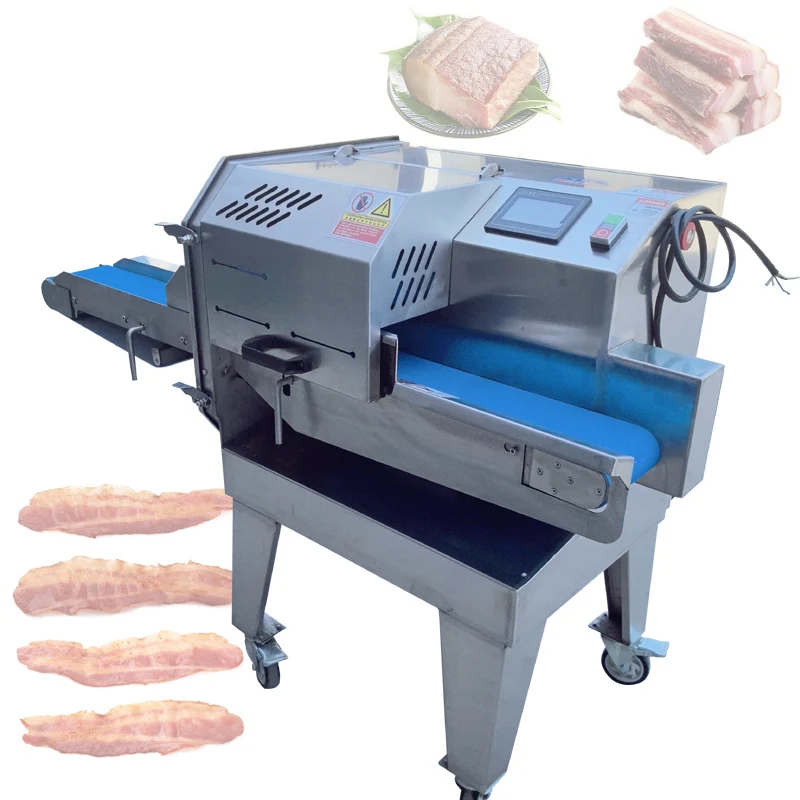 

Commercial Electric Cooked Meat Slicer Automatic Adjustable Thickness Ham Slicer Fresh Meat Cutting Machine