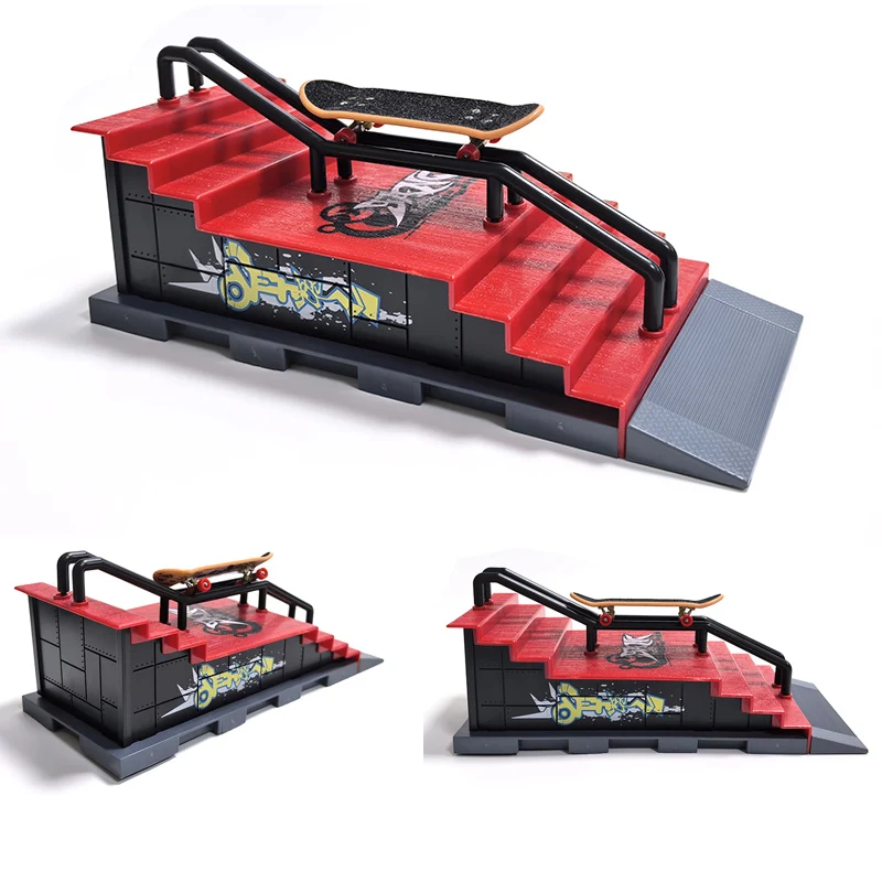 DIY Finger Skateboard Skate Park Ramp Parts Professional Tech Deck Scene Venue Combination Sets Novelty Toys Gift For Kids Child