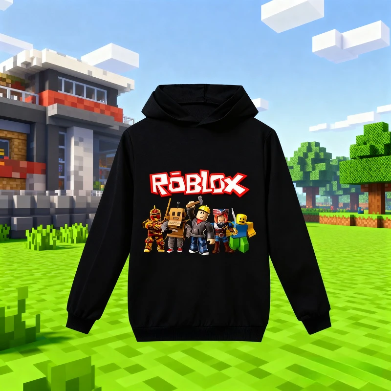 Nouveau jeu ROBLOX série thème dessin animé imprime à capuche automne hiver décontracté chaud mode sweat à capuche vêtements cadeaux