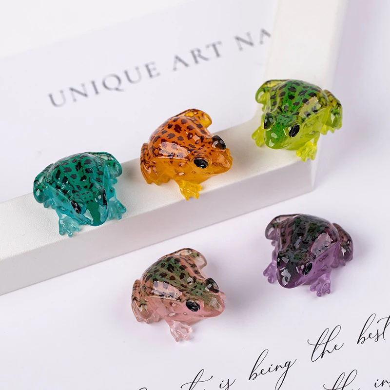 Cartoon Luminous Frog Resin Ornaments Three Dimensional Pendant Handmade Diy Decorative Accessories