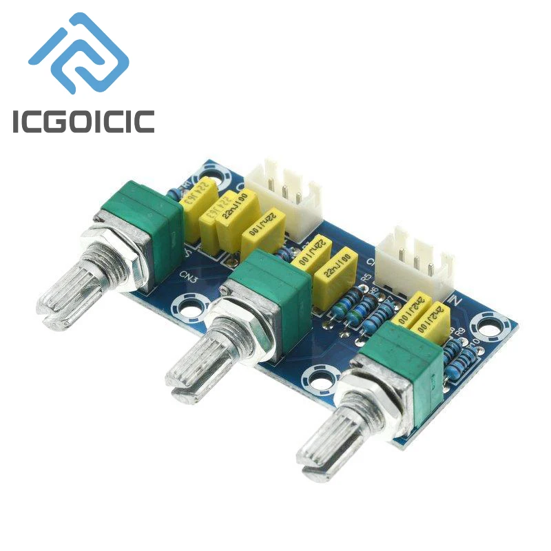 XH-M802 Tone Control Board Bass Treble Volume Adjust Preamp Module for DIY Audio Amplifier 3-Band Sound Equalizer PCB Kit