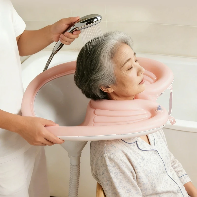 Backbends Inflatable Shampoo Basins PVC Foldable Portable Shampoo Pad Spa Tub Deflate Hair Washing Basin for Pregnant Elderly