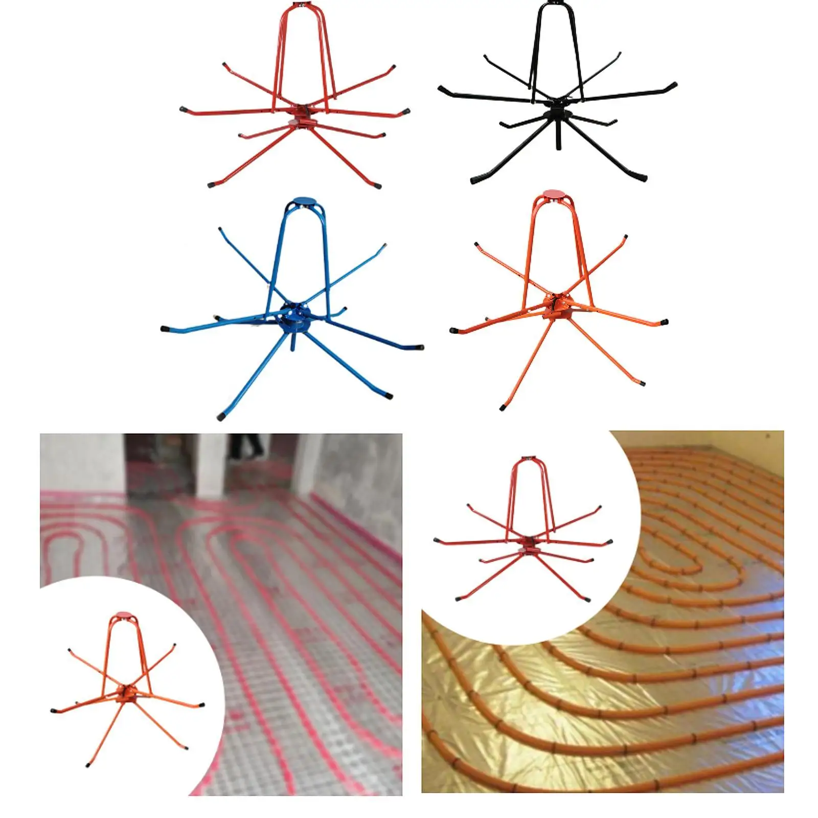 Floor Heating Pipe Bracket Iron Practical Simple Design Rubber Sleeve Spring