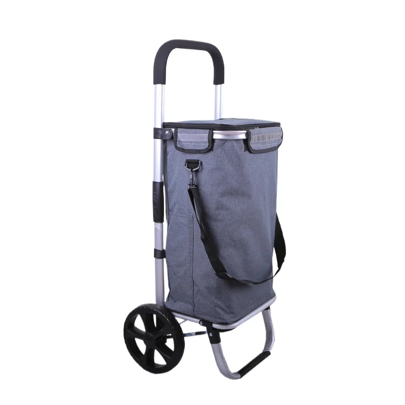 

Aluminum Alloy Folding Shopping Cart for Portable Grocery Trolley Supermarket Cart Custom Logo Printing Wholesale