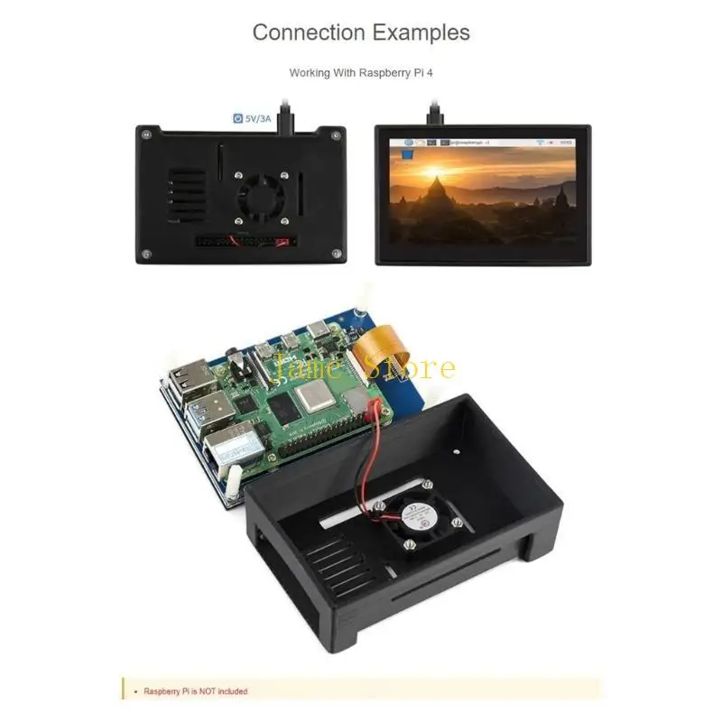 شاشة LX0B 4.3 بوصة سعوية مع حافظة واقية 800x480 زاوية عرض واسعة عالية الدقة لـ RaspberryPi4B #2