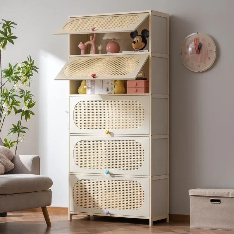 Living room storage cabinet against the wall Large capacity floor-to-ceiling iron bookcase Balcony locker Snacks sundries