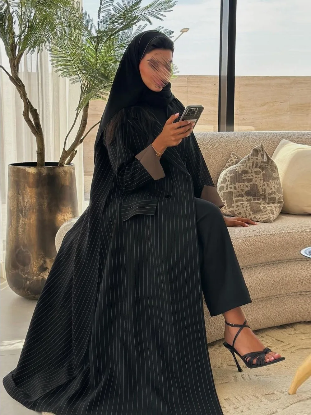 Eid Muslim Women Cardigan Abaya Long Coat Dress Turn Down Collar Moroccan Kaftan Abayas Robe Islamic Clothing Ramadan Jackets