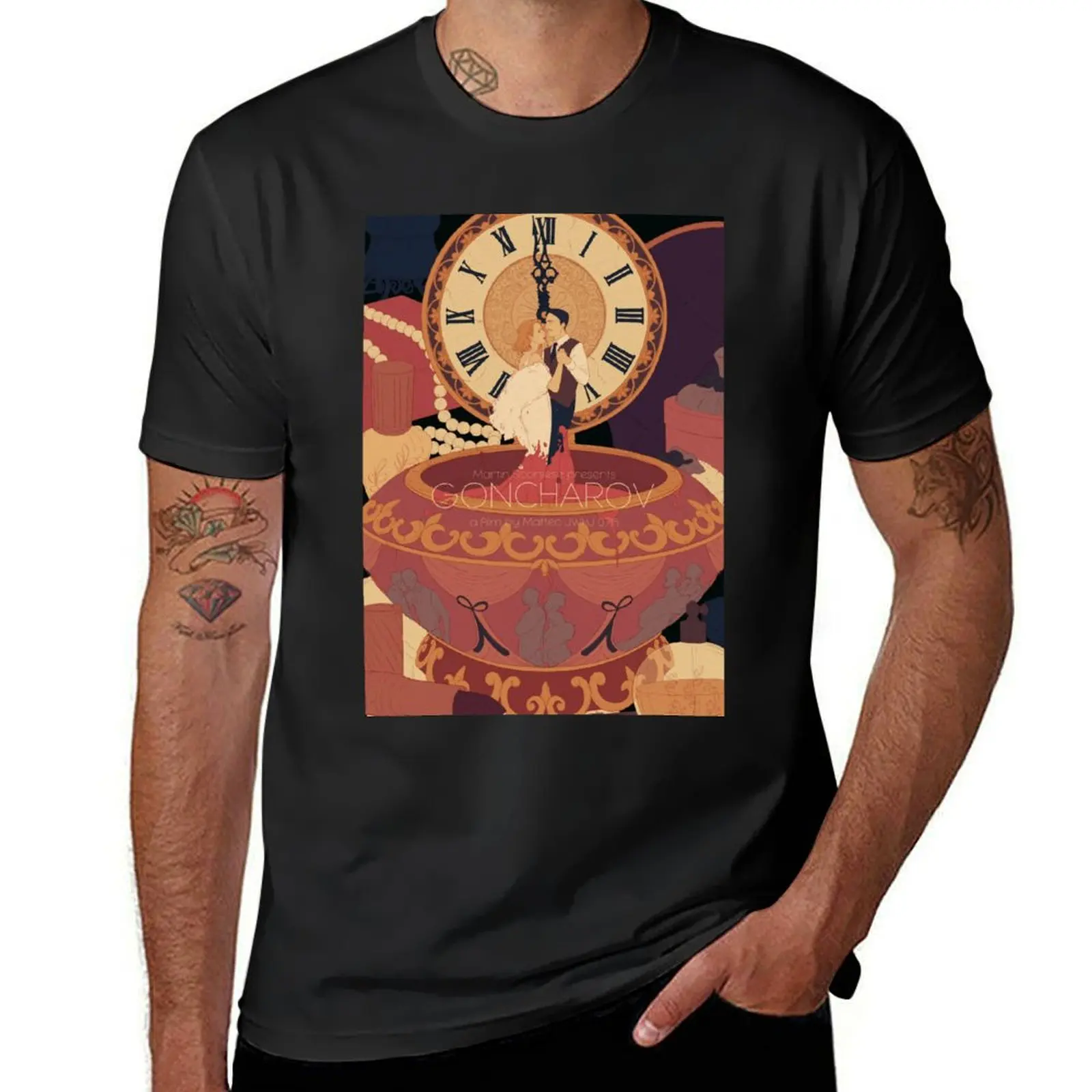 

goncharov clock art T-Shirt plus size tops anime figures summer shirt blue archive shirts graphic tee men