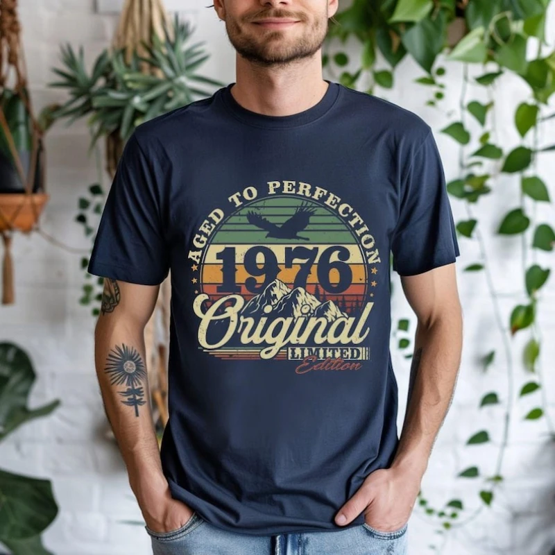 Vintage 1976 50th Birthday T Shirt 2026 Retro Fiftieth Gift Ideas BY30 Fifties Bday Tee for Wife or Husband Graphic Tshirts