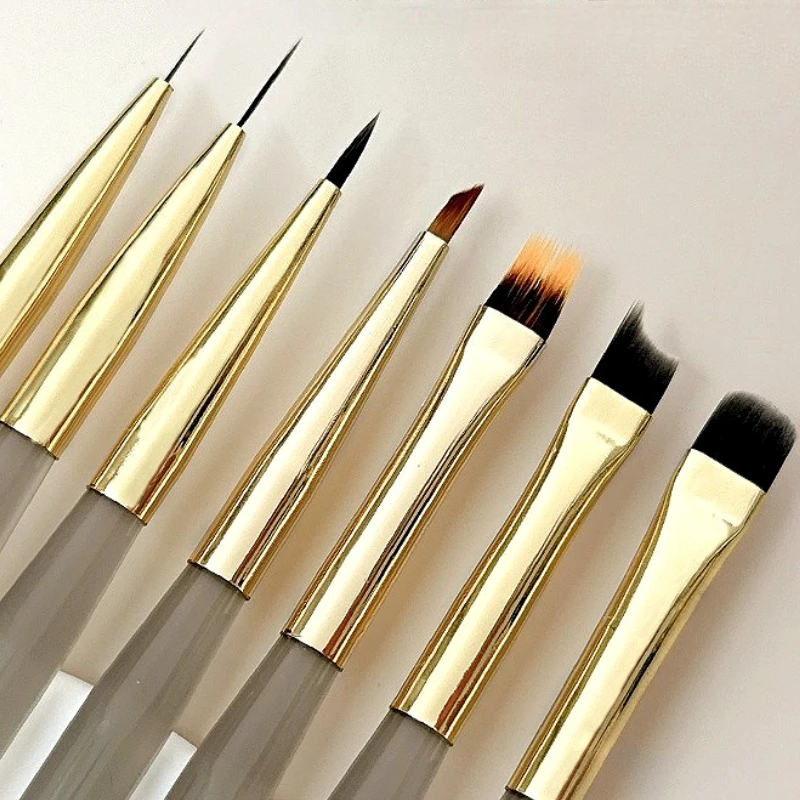 Russian Style Nail Painting Lines Drawing Blending Gradient Painting Phototherapy Acrylic Pen Brush Nail Brushes Manicure Tools
