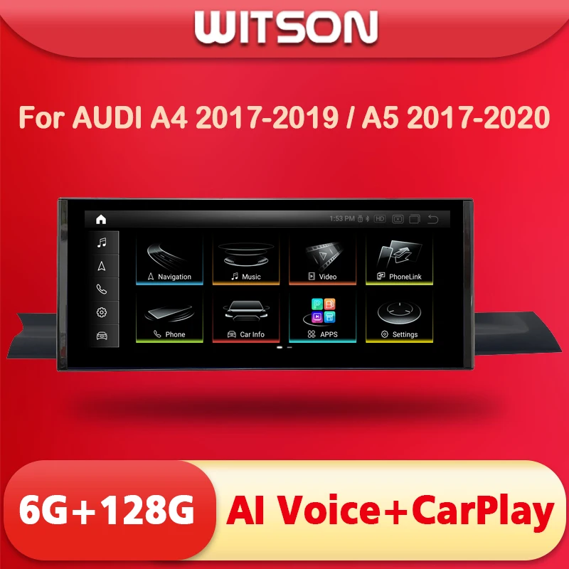 

WITSON 12.3'' car monitor Android 11 auto For AUDI A4 A5 2017 2018 2019 2020 RHD 8GB 256GB Car stereo radio Player navigation