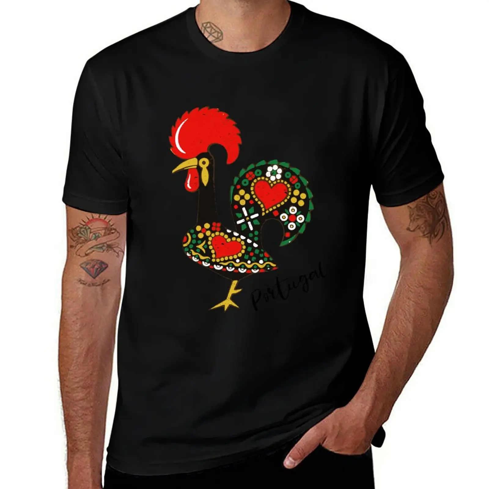 

Galo de Barcelos de Portugal Portuguese Rooster T-Shirt cotton man t-shirts fashion shirts croswit shirt man clothing for men