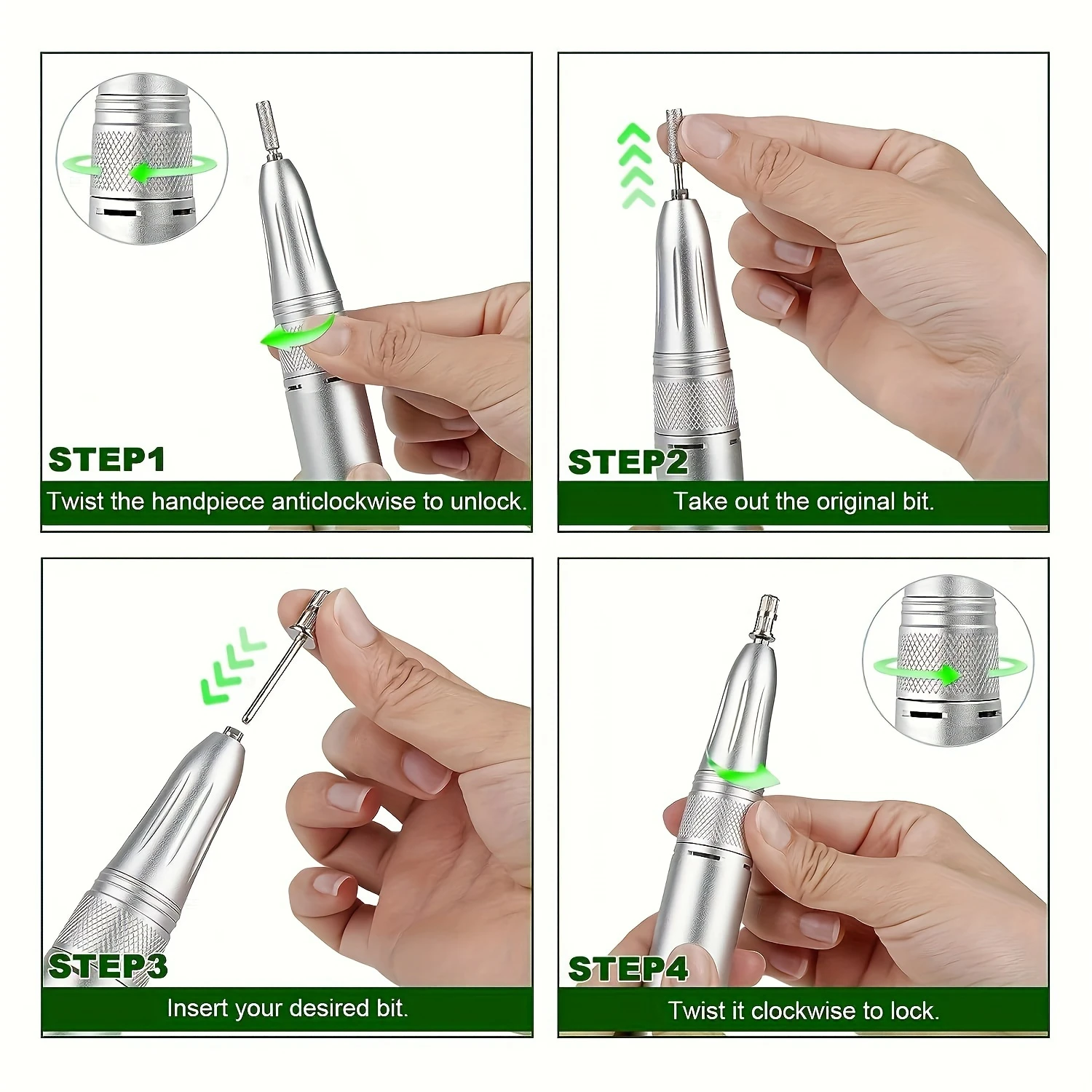 Tragbares LCD-Nagelbohrmaschinen-Set für den Heim- und Salongebrauch, professionelles Maniküre-Pediküre-Set mit wiederaufladbarer Funktion für Co