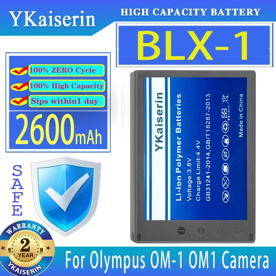 YKaiserin Portable Battery BLX-1 2600mAh For Olympus OM-1 OM1 Camera