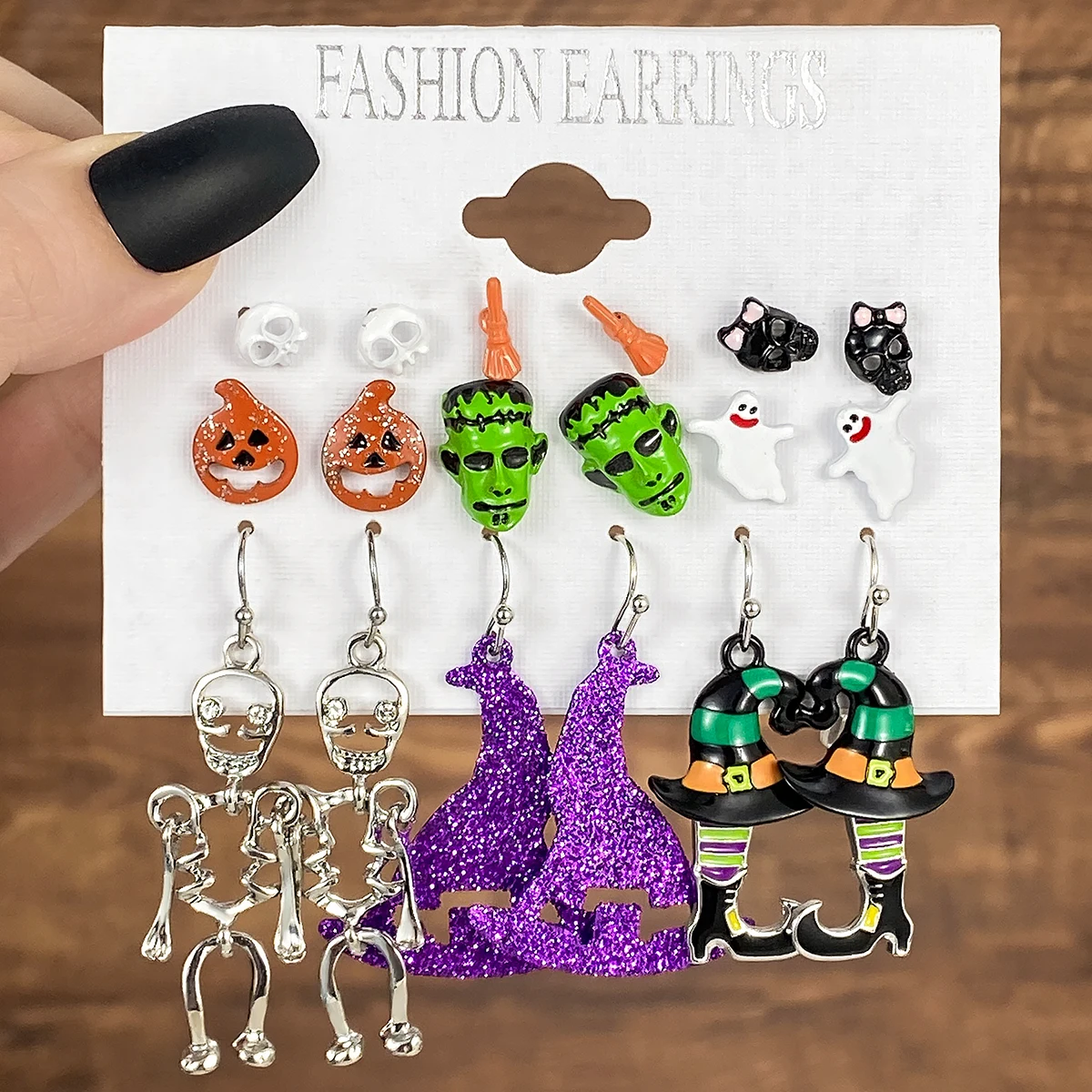 IPARAM Gothic Halloween Trendy Earrings for Women Bats Pumpkin Spider Ghost Creative Earrings Set Party Fashion Jewelry Gift