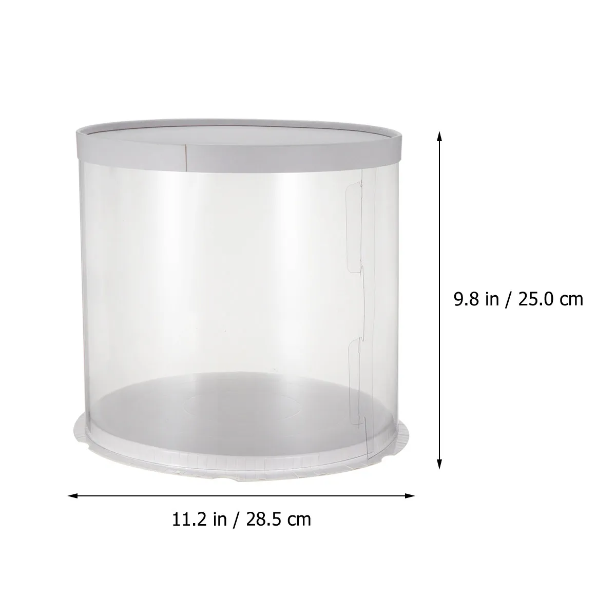 Round Transparent Cake Packaging Box Clear Middle Paperboard White Double-Layer Cake Box for Home Bakery Dessert Gift Display