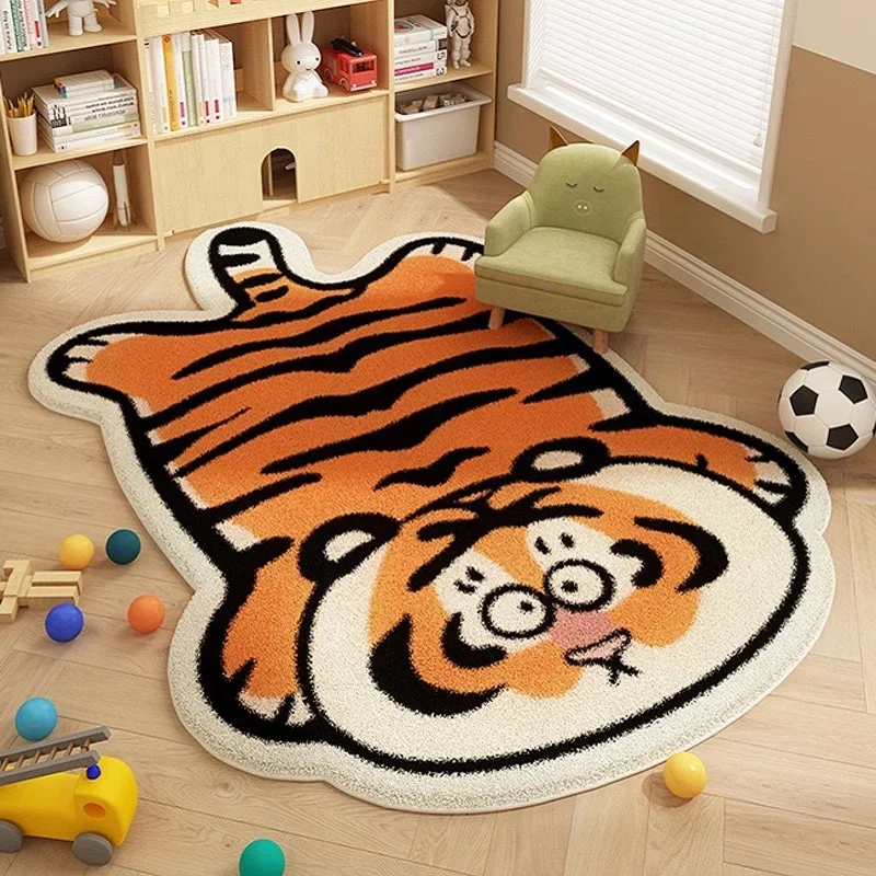 VIKAMA Cartoon Niedlicher Teppich aus Kaschmirimitat für Wohnzimmer, Schlafzimmer, Nachttisch, Kinderzimmer, pflegeleicht, Heimdekoration