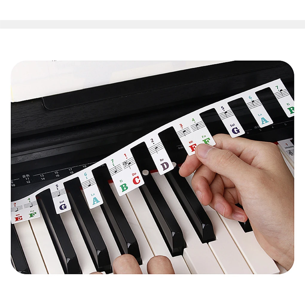 Piano 88 Key Sticker Beginner Keyboard Note Marker Piano Removable Key Stickers For Beginners Kids Electronic Piano Note Bar