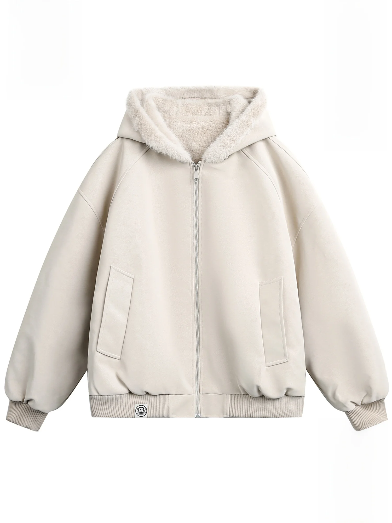 

Зимняя утепленная хлопковая куртка Paul Frank с капюшоном, мужская теплая куртка с меховым воротником, молодежная модная куртка из полиэфирного волокна с длинными рукавами на молнии