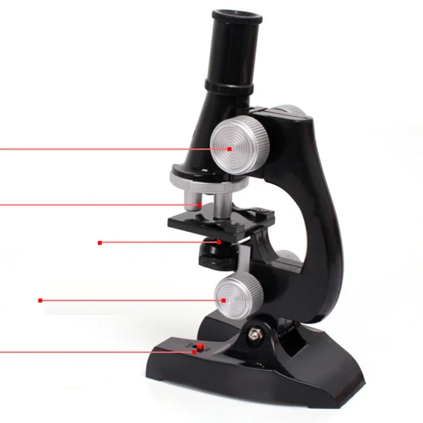 Kit de microscópio educacional para crianças, microscópio óptico científico, ferramenta de aprendizagem de biologia, instrumentos de haste