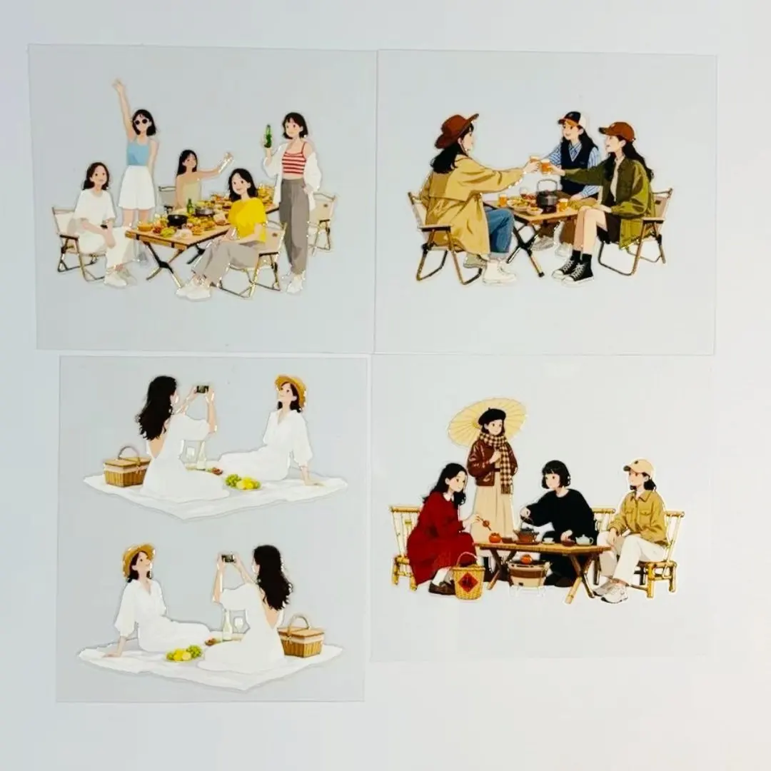 12.21 New 17 Styles Flat Stickers DIY PET Beauty Series Phone Back Card Collage