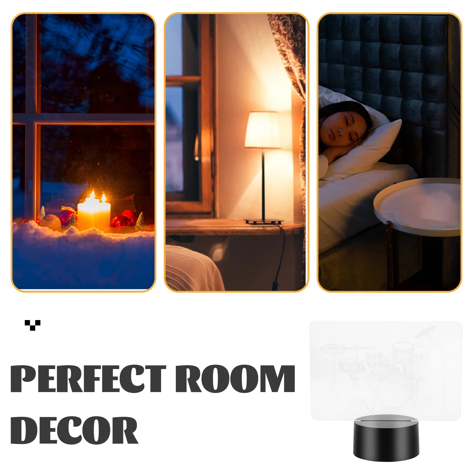 

USB Touch Illusion Drum Kit Light Night For Bedroom Acrylic Kids Bedroom Decor Small Night Lamp USB Lamp