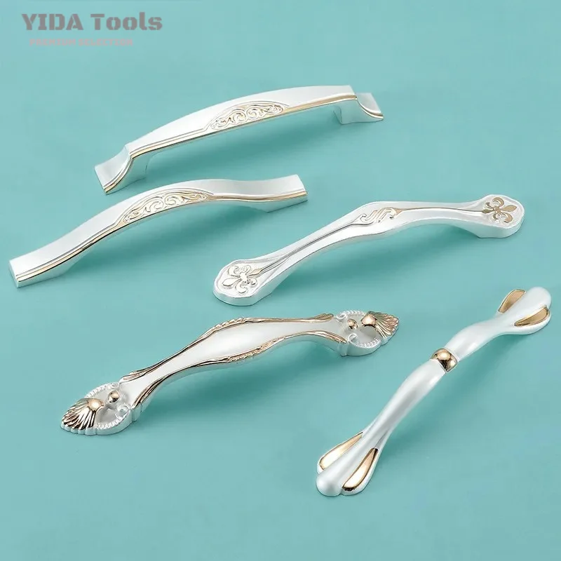 Modern Simple Cabinet Door Handle European Gold Silver Surface Mounted Solid Single Hole Drawer Pull