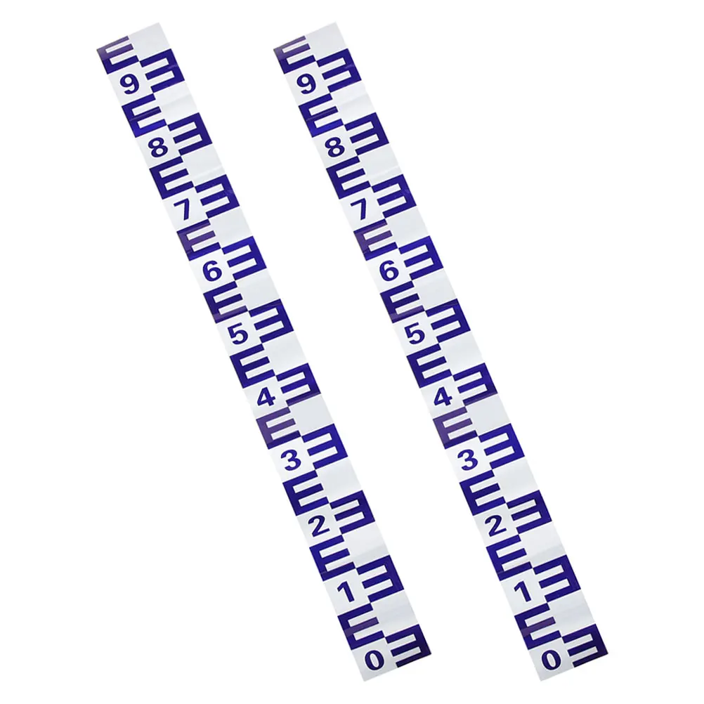 2pcs Water Level Scale Pool Ruler Reflective Tape Pond Gauge Adhesive Sticker Measurement Tool Depth Marker Observation Decal