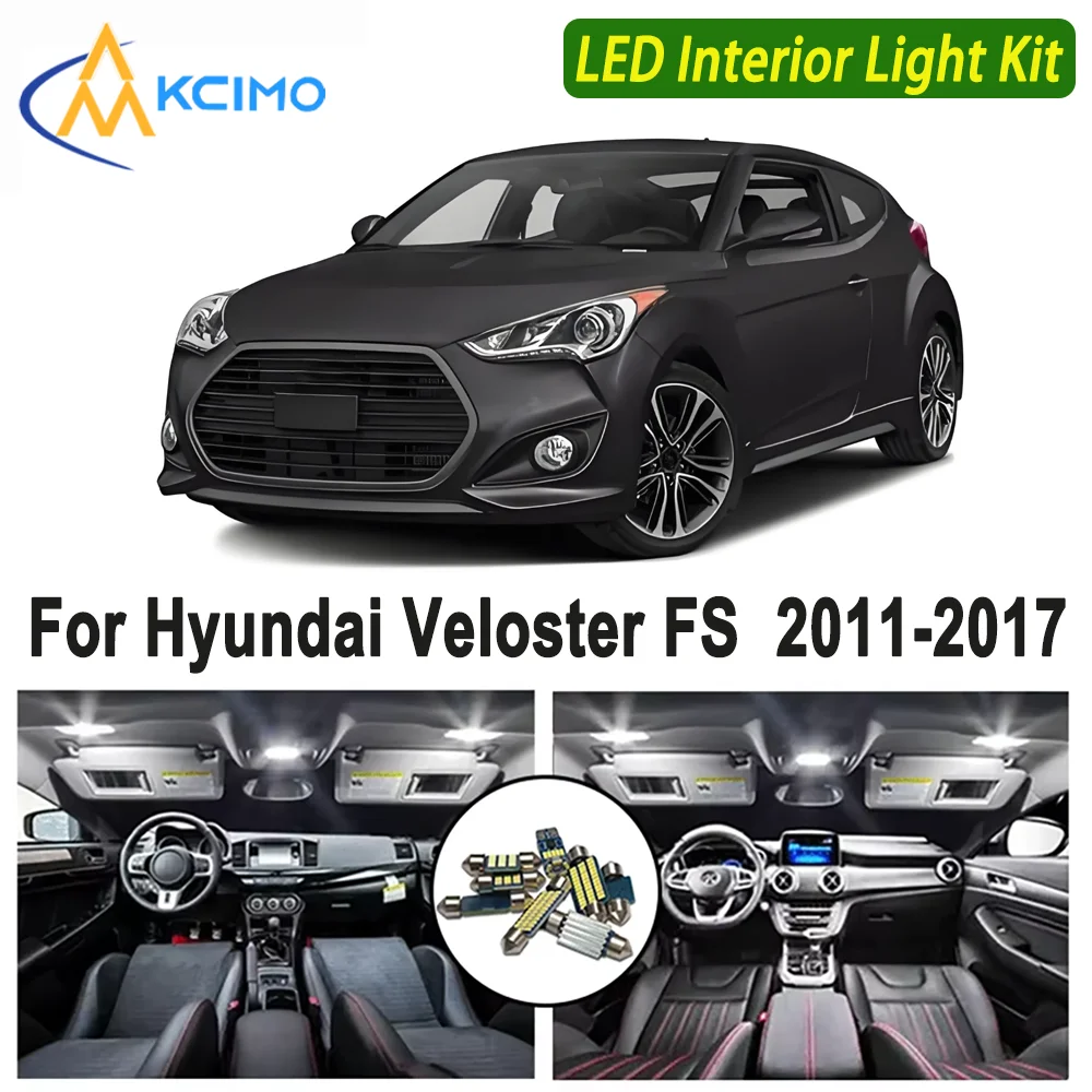 

Kcimo LED For Hyundai Veloster FS (2011-2017) Premium Bright LED Interior Dome Map Trunk Light Kit New Car Led Canbus Lamps
