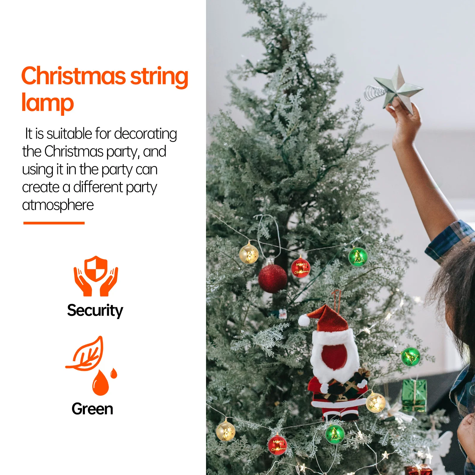 1 قطعة عيد الميلاد الملونة الكرة سلسلة مصباح الإبداعية عيد الميلاد ضوء زخرفة مهرجان مصباح للزينة لعيد الميلاد الطرف الديكور #1