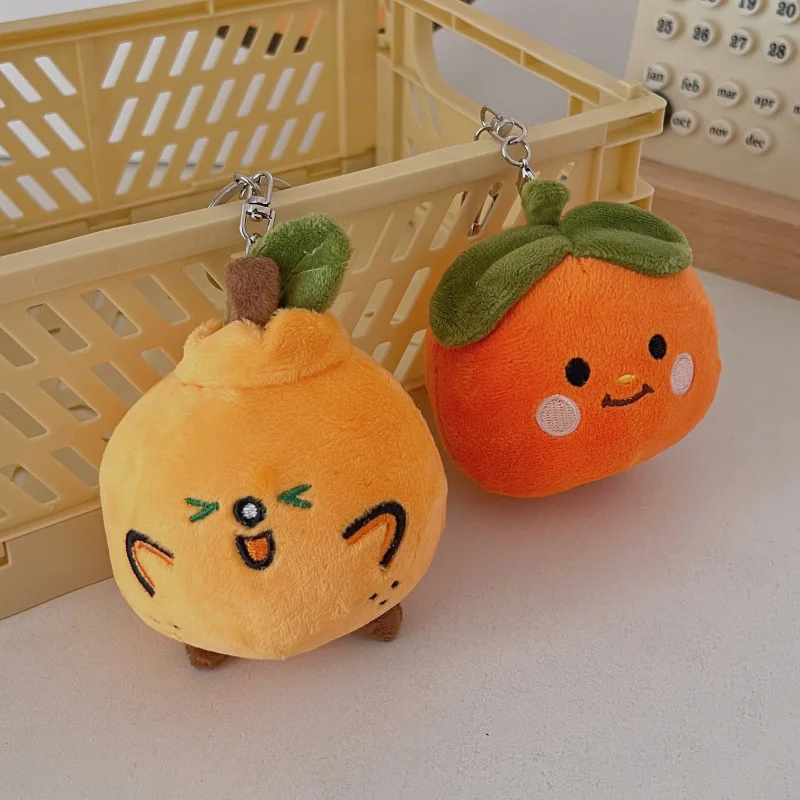 Stuffed Plants Plush Ugly Orange Doll Keychain Creative Girl Heart Super Cute Keychain Yellow Orange Exquisite Gift for Friend