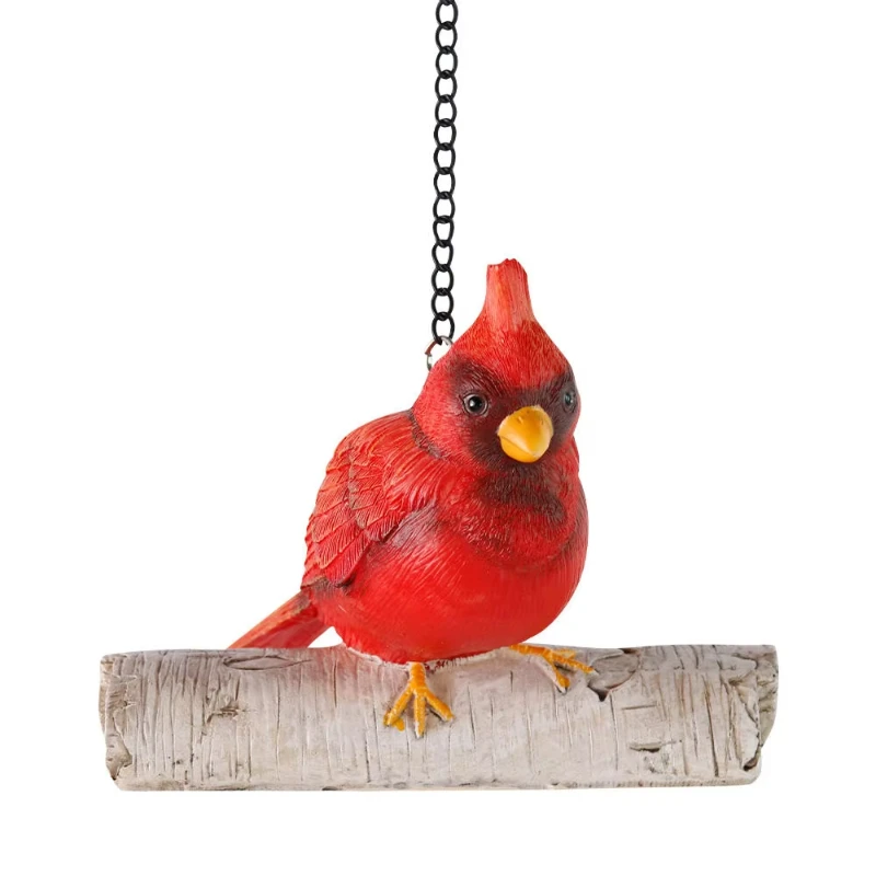 Vivid cardinal resin decoration 3D craft with anime theme Lifelike decoration for garden interior display Painted model painting