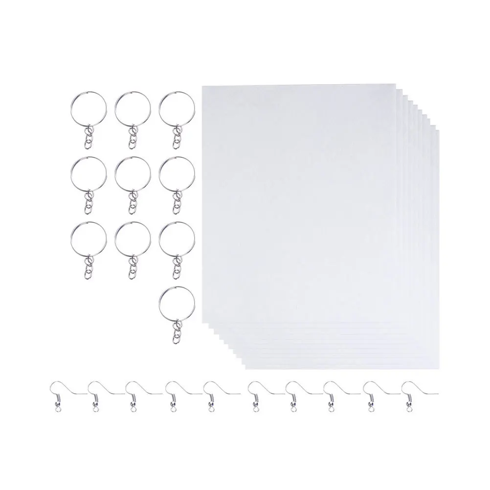 

Набор из 10 термоусадочных листов: полупрозрачный материал для рукоделия, изготовления брелоков, сережек, украшений, ручной росписи и термоусадочного искусства