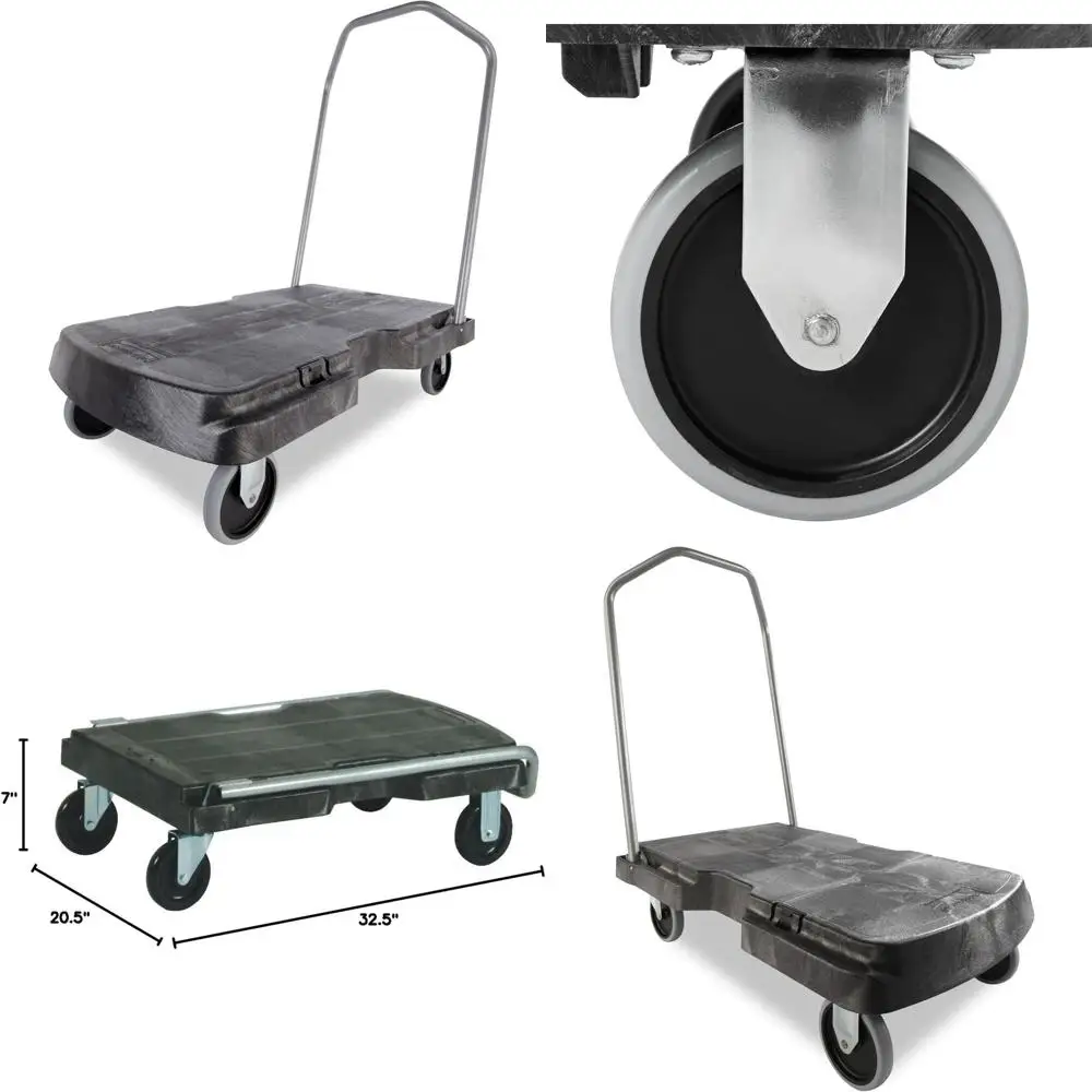 

Heavy Duty Triple-Tier Hand Truck with 500 lbs Capacity for Moving, Warehouse, and Office Use