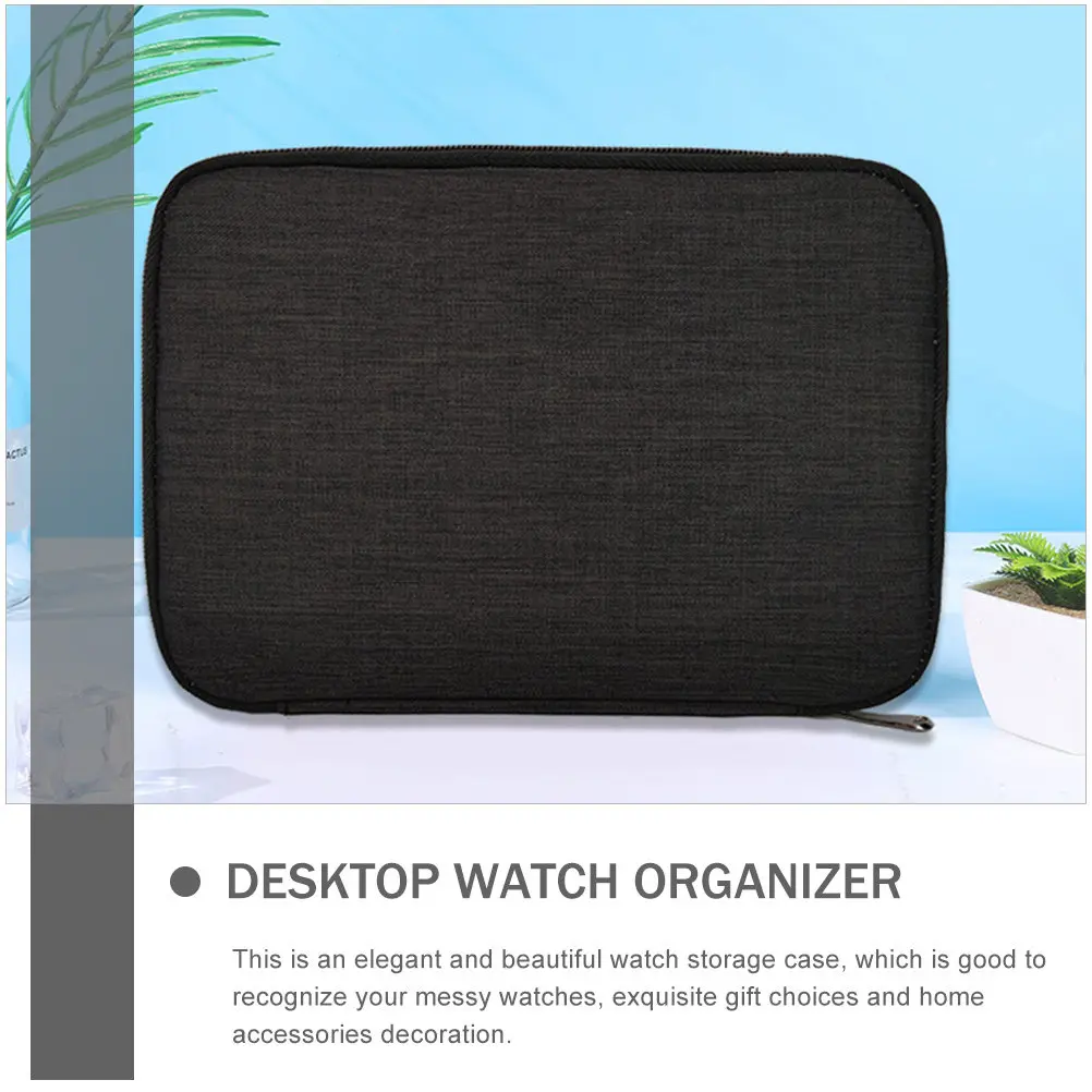 8-Grid Watch Display Box Premium Polyester Watch Holder Case for Travel Home Decoration Store Showcase and Gift Packaging
