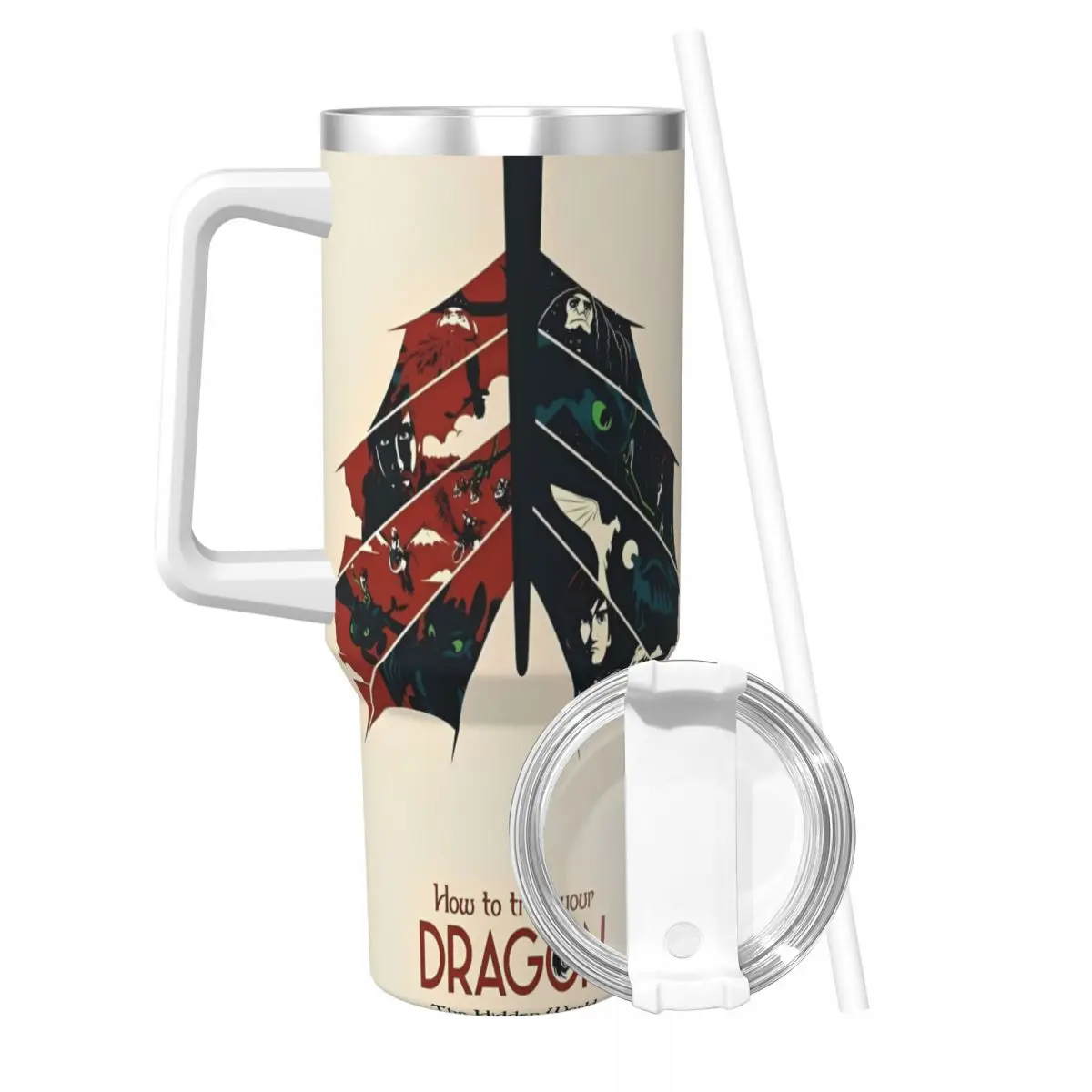 Stainless Steel Tumbler How To Train Your Dragon Mugs Cup With Straws Travel Hot Drinks Water Bottle Portable Large Capacity