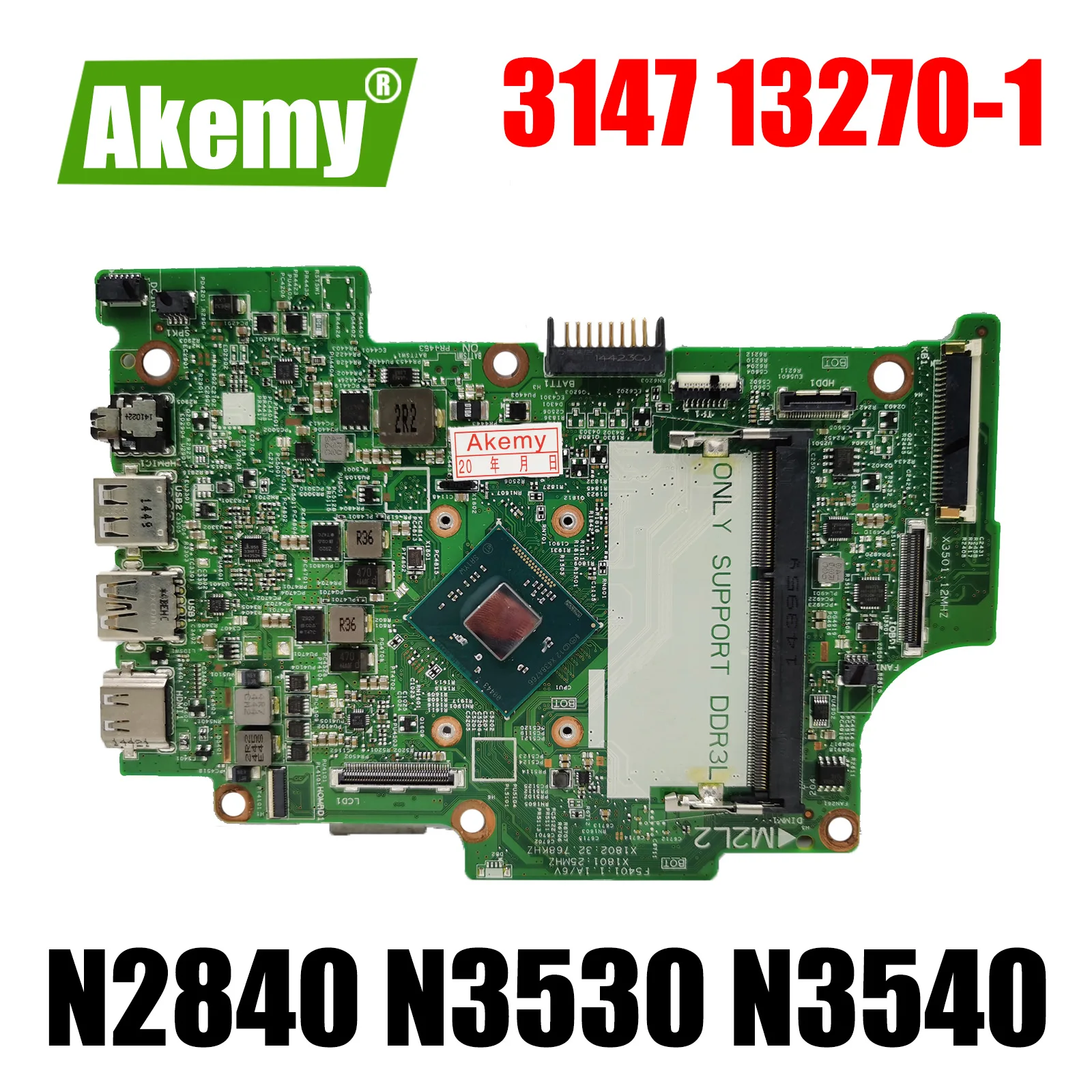 

Материнская плата для ноутбука DELL Inspiron 11 3147 13270-1 N3530, процессор CN-01YRTP, материнская плата, 100% тест в порядке (без вентилятора и кулера)