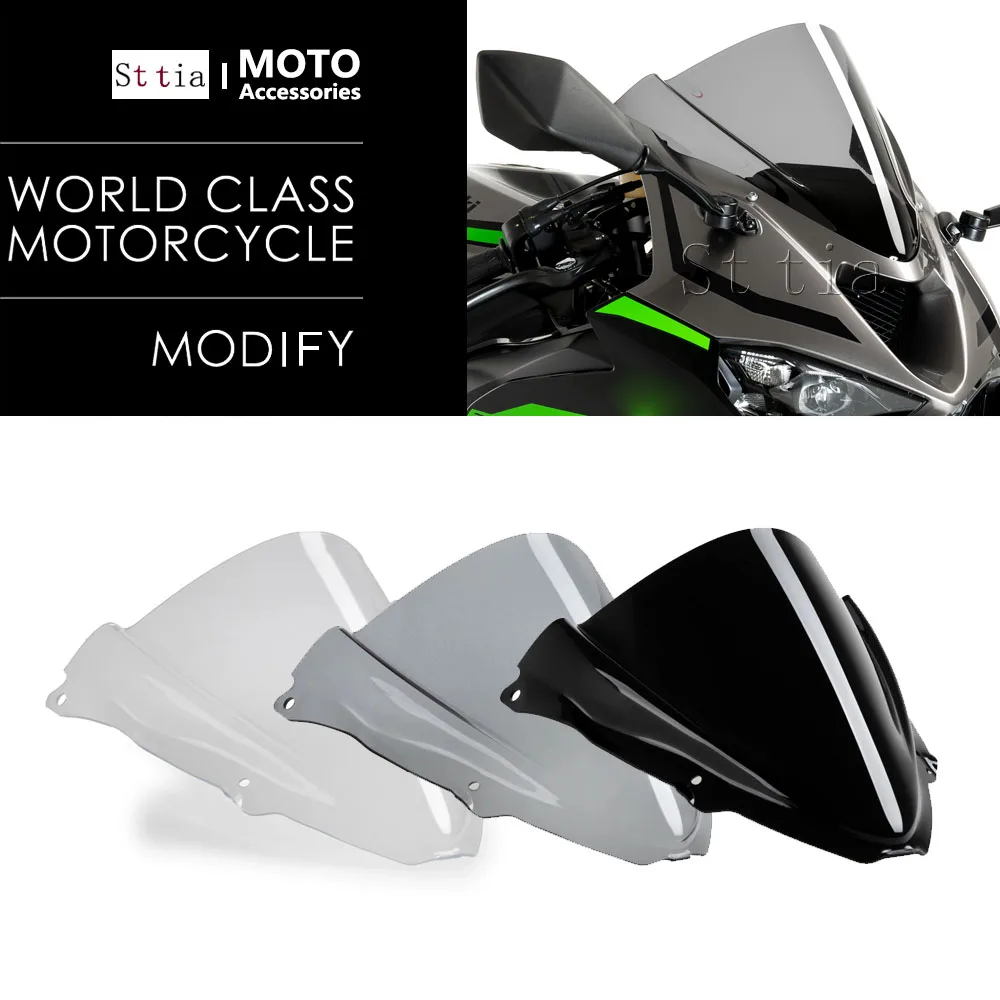 

Windscreen Windshield For Kawasaki NINJA ZX6R ZX-6R ZX 6R Ninja 2024 2025 Motorcycle Wind Deflector Double Bubble Wind Screen