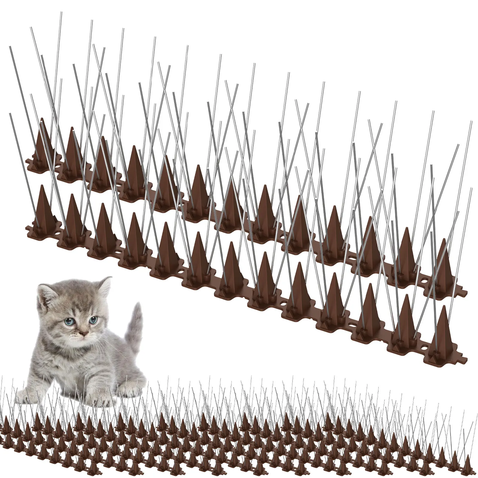 

10Pcs Bird Spikes Stainless Steel Bird Repellent Device Reusable Bird Deterrent Spikes Humanized Bird Repellent Fence Easy to