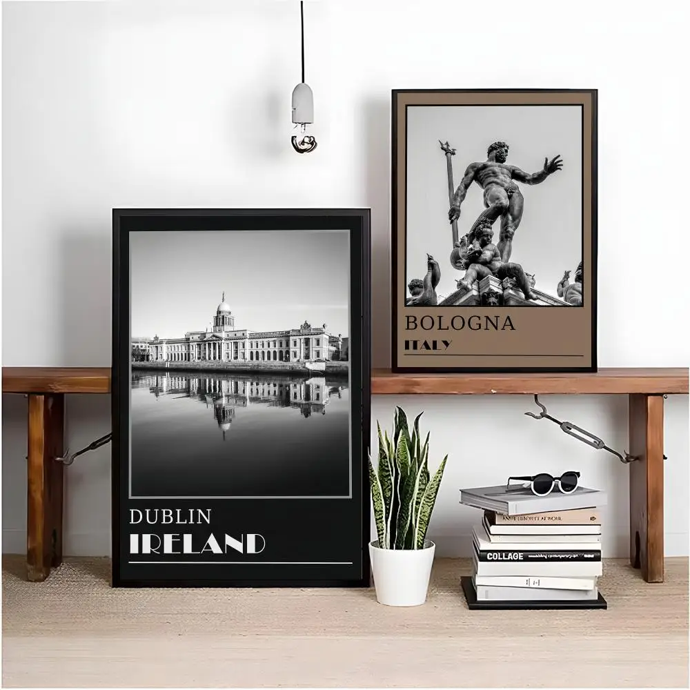 Black White City Travel Photography Painting Calligraphy Canvas Poster Wall Art interior Hallway Home Decoration Holiday Gifts