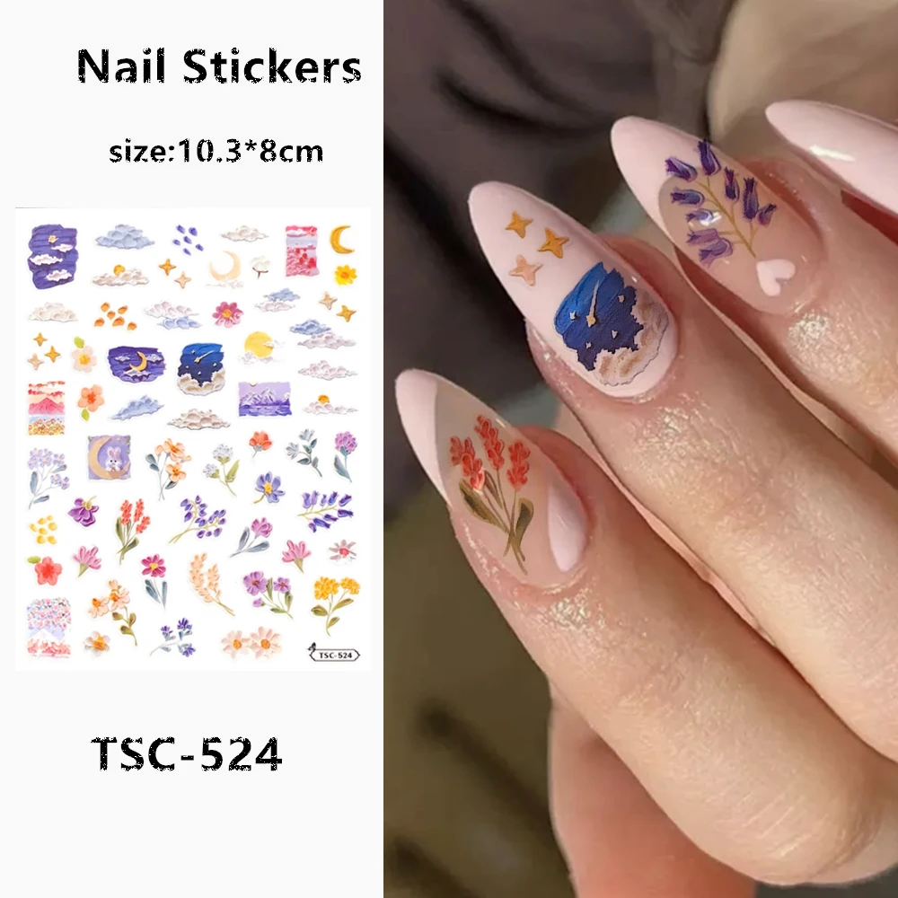 TSC series  TSC-541 3D Oil Painting Nail art Nail sticker decoration tool Sliders For Nail Decals