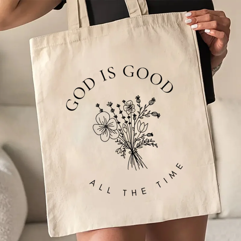 1pc Women's Inspirational Tote Bag with 