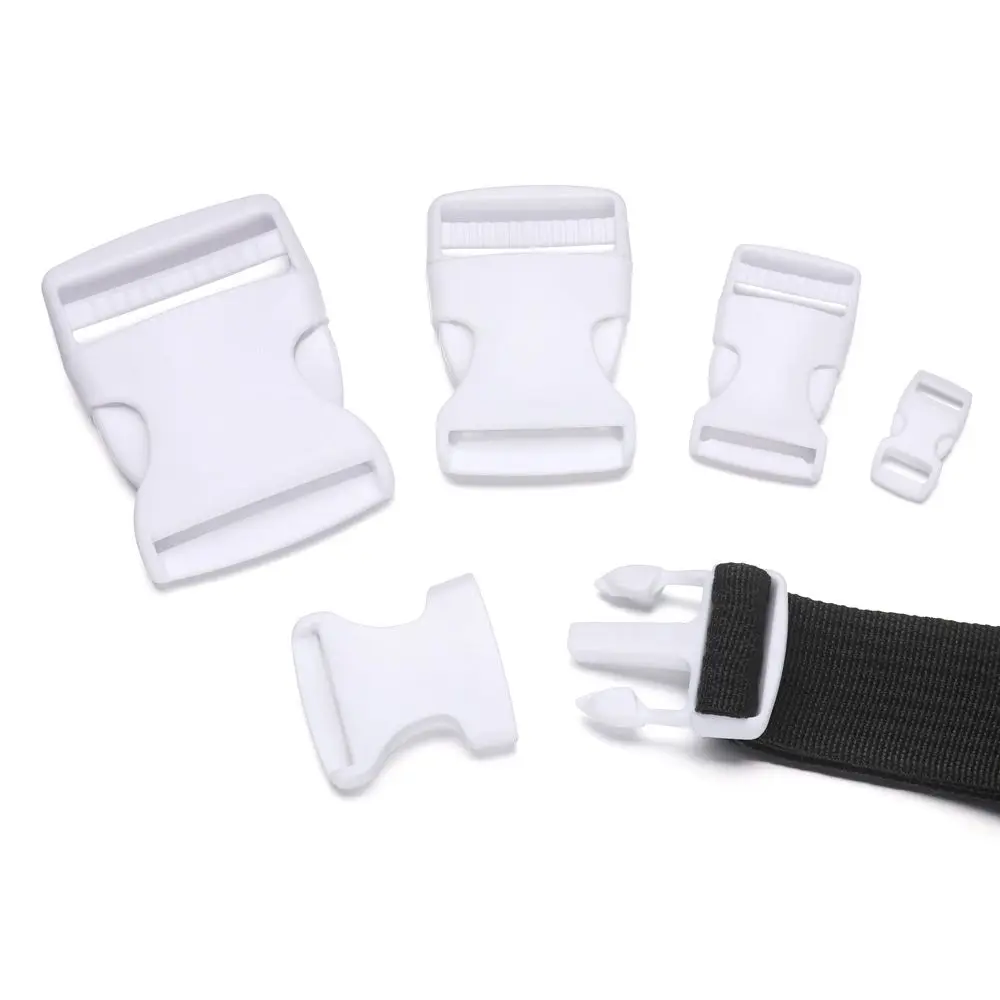 Adjustable Plastic White Bag Strap Webbing Curved Buckle Side Release Buckles Backpack Belt Parts Paracord Bracelet Lock