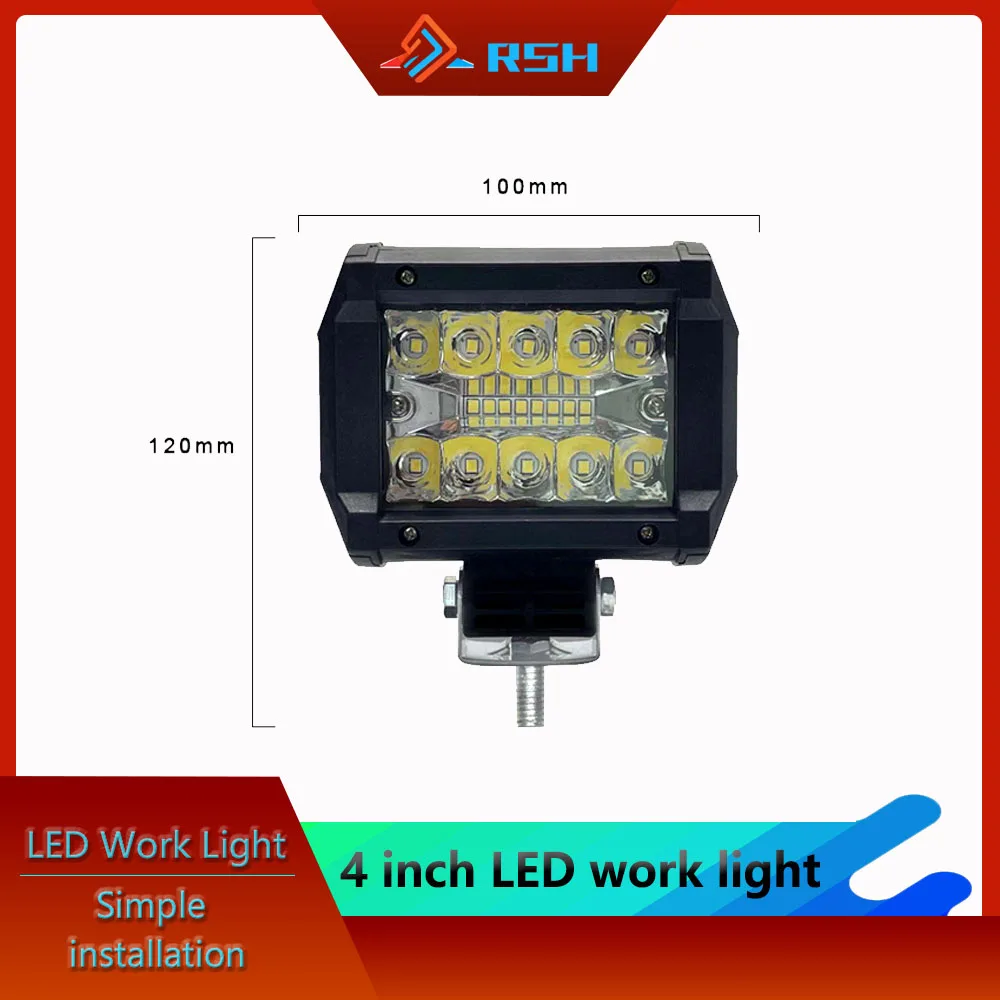 

1PCS 12v Car LED Work Light 4 Inch 60w Plastic 20 Beads 6000K Off-Road Roof Spotlight Front Bumper Light Inspection Light