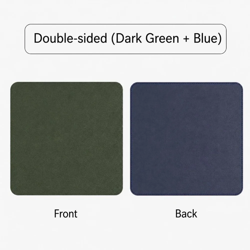 Front and Back Color Matching Leather Mouse Pad Non-slip Writing Mat Mice Mat Lock Edge Gaming Accessories Laptop Table Mat Home
