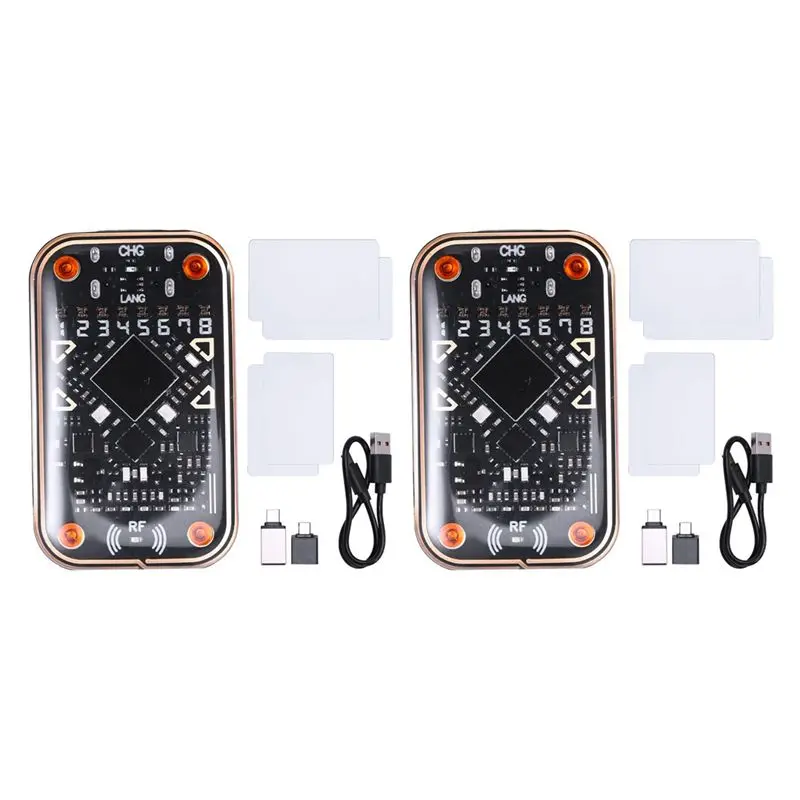 ABZZ-2X Chameleon Ultra V2.0 RFID Smart Chip Reader Card Emulator+2XCUID/UID Card 125K 13.56M Card Decode Duplicator