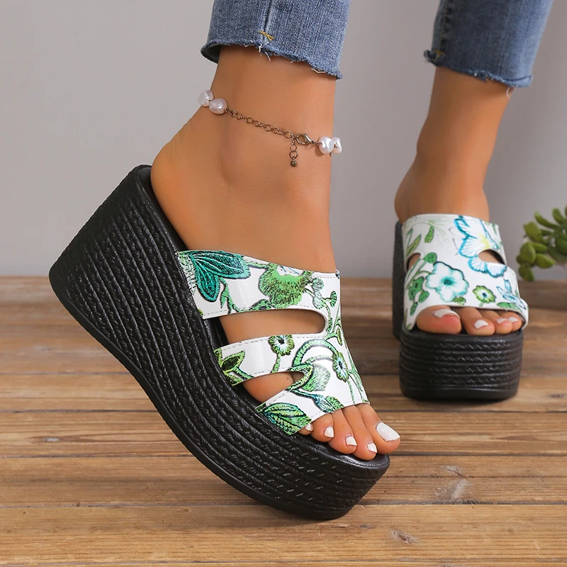 Sandalias De Mujer, novedad De verano, zapatos para Mujer, Sandalias De cuña De estilo bohemio a la moda, zapatillas De playa De ocio para Mujer, Sandalias De Mujer