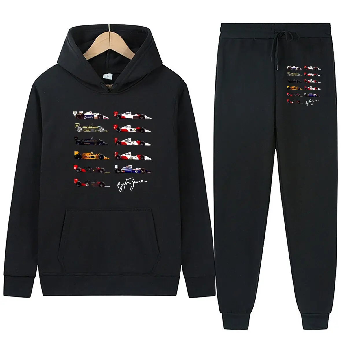 “Formula Racing Sport, Retro Design”  Hoodies Suits Drawstring Sweatshirt Men/Women Strap Pants