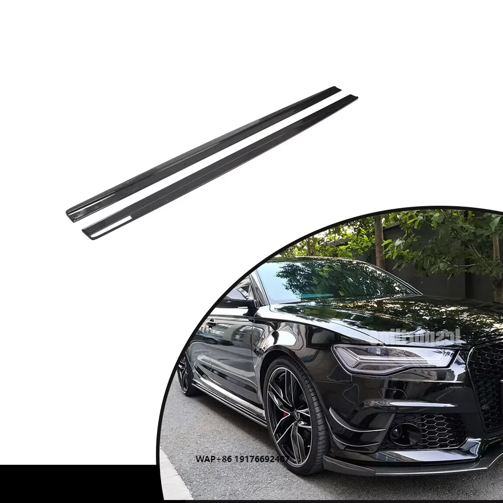 

Fit forAudi A6 RS6 2013-2018 Carbon Fiber Aero Side Skirt Extension Lip Spoiler