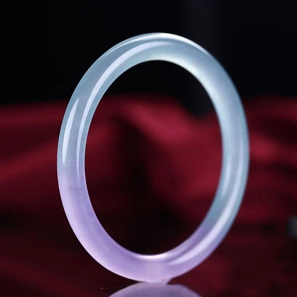 Natural Ice Jadeite Spring Band Color Bracelet Quartz Rock Jade Women's Popular Jade Bracelet image 5